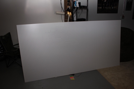 4x8' piece of pegboard. a lot for such a small project. I wanted leftover.